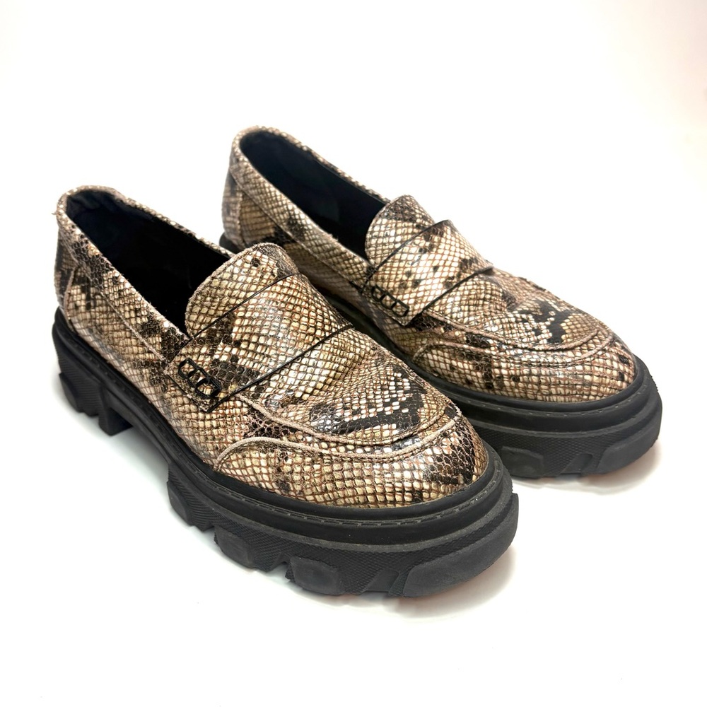 ONLY Lug Sole Reptile Print Loafers | 38
